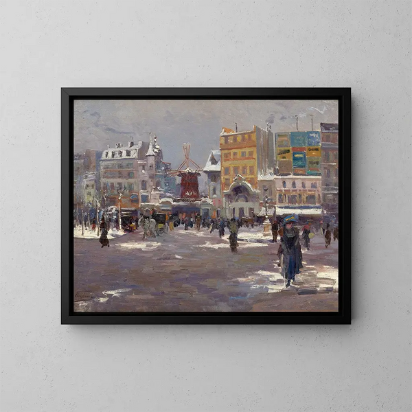 Le Moulin Rouge en hiver - Élie Anatole Pavil — oprawiony obraz na ścianie