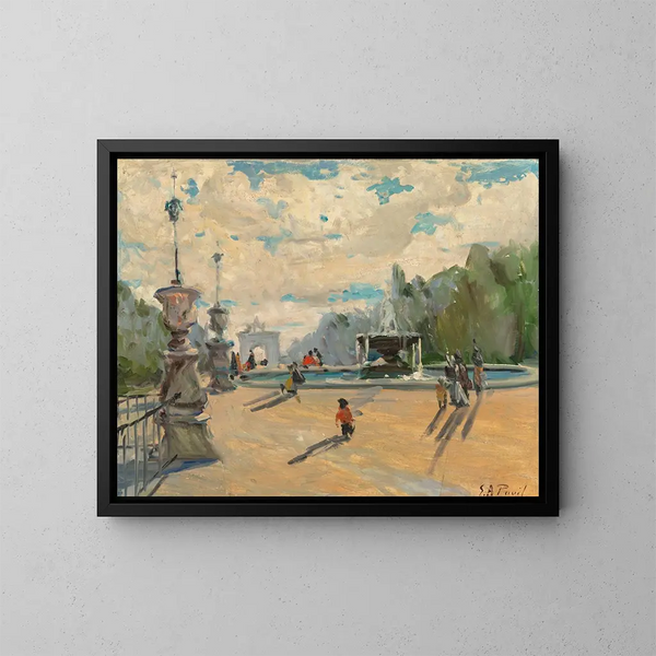 Place du Carrousel, Paryż - Élie Anatole Pavil — oprawiony obraz na ścianie