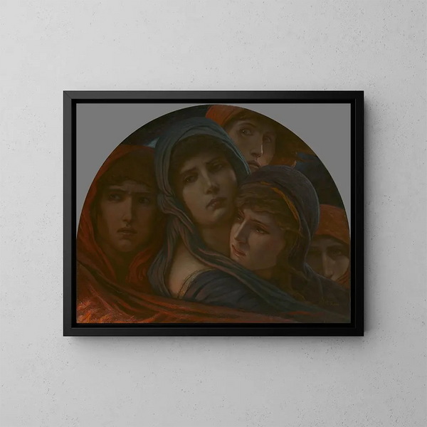 Przegląd piekła lub strachu - Elihu Vedder — oprawiony obraz na ścianie