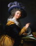 hrabiny de Crès, dawny tytuł od 1963 do 1992 roku, dama składająca list - Elisabeth Louise Vigée Le Brun — widok dzieła