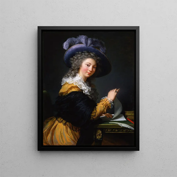 hrabiny de Crès, dawny tytuł od 1963 do 1992 roku, dama składająca list - Elisabeth Louise Vigée Le Brun — oprawiony obraz na ścianie
