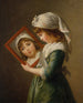 Julie Le Brun patrząca w lustro - Elisabeth Louise Vigée Le Brun — widok dzieła