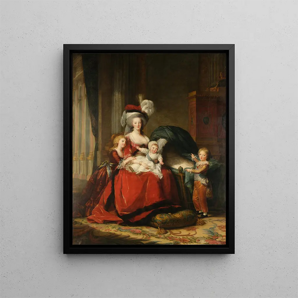 Marie-Antoinette z Lorraine, królowej Francji Habsburgów, i jej dzieci - Elisabeth Louise Vigée Le Brun — oprawiony obraz na ścianie