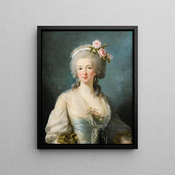 Portret damy zwanej portretem Jeanne de Valois, hrabiny de la Motte - Elisabeth Louise Vigée Le Brun — oprawiony obraz na ścianie