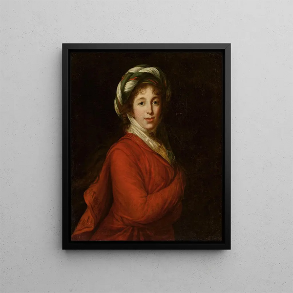Portret kobiety w turbanie - Elisabeth Louise Vigée Le Brun — oprawiony obraz na ścianie