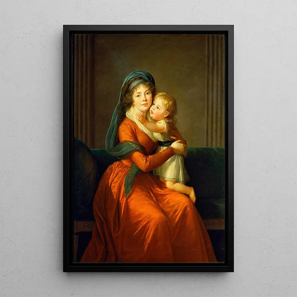 Portret księżnej Aleksandry Golicyny i jej syna Piotra - Elisabeth Louise Vigée Le Brun — oprawiony obraz na ścianie