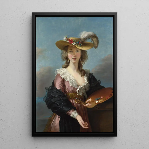 Autoportret w kapeluszu słomkowym - Elisabeth Louise Vigée Le Brun — oprawiony obraz na ścianie