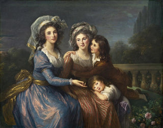 La marquise de Pezay et la marquise de Roug avec ses fils Alexis et Adrien - Elisabeth Louise Vigée Le Brun — widok dzieła