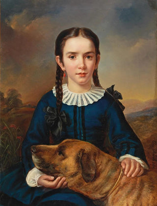 Elisabeth Modell - Bildnis der Baroness TrentTurcati mit Hund.webp