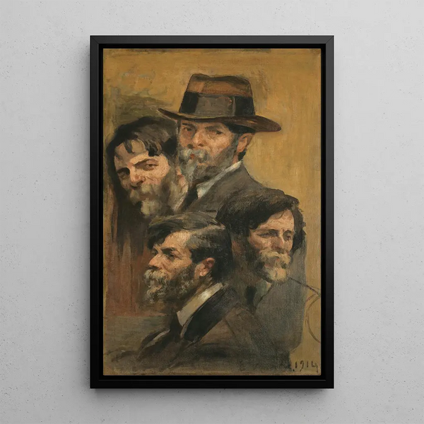 Autoportrait en quatre poses - Eliseu Visconti — oprawiony obraz na ścianie