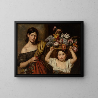 Elizabeth Emma Soyer - Two young children with a basket of flowers.webp