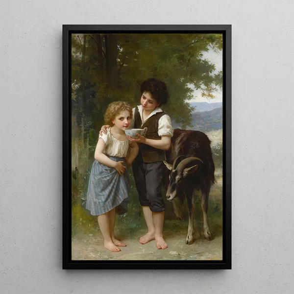 Trzej przyjaciele - Elizabeth Jane Gardner Bouguereau — oprawiony obraz na ścianie