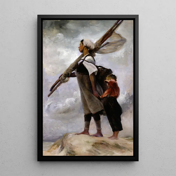 Młoda rybaczka z Picardii - Elizabeth Nourse — oprawiony obraz na ścianie