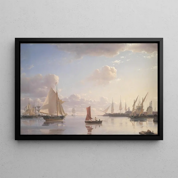 Emanuel Larsen - View from Langelinie towards the Royal naval Dockyards at Nyholm Copenhagen Morning Light.webp