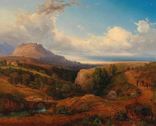 Emanuel Stckler - A View of an Oriental Fortress with a Harbour City Beyond.webp