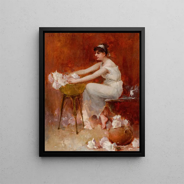 Układ kwiatów - Emil Carlsen — oprawiony obraz na ścianie