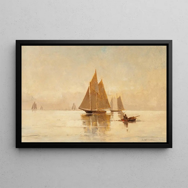 Żeglarze wieczorem - Emil Carlsen — oprawiony obraz na ścianie