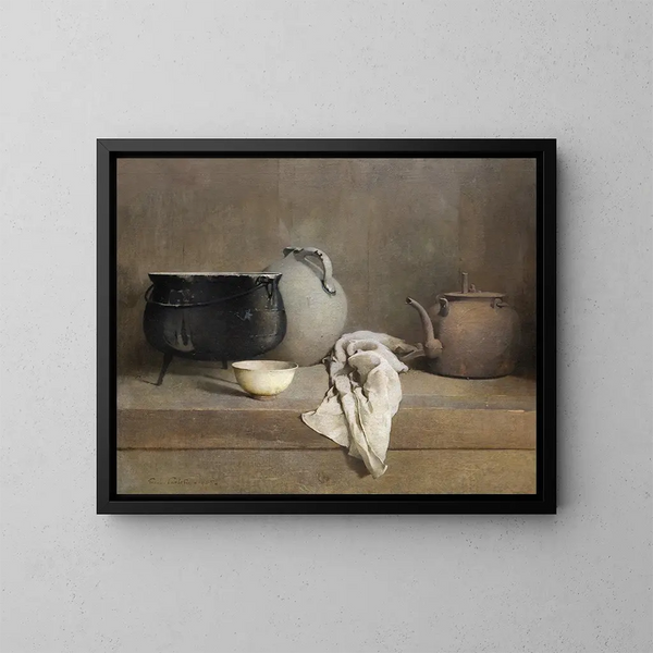 Studium w szarości - Emil Carlsen — oprawiony obraz na ścianie