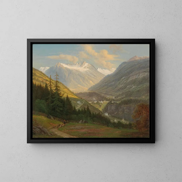 Widok na Bad Gastein - Emil Ludwig Lühr — oprawiony obraz na ścianie