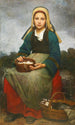 Młoda dziewczyna trzymająca kosz z jajkami - Émile-Auguste Hublin — widok dzieła