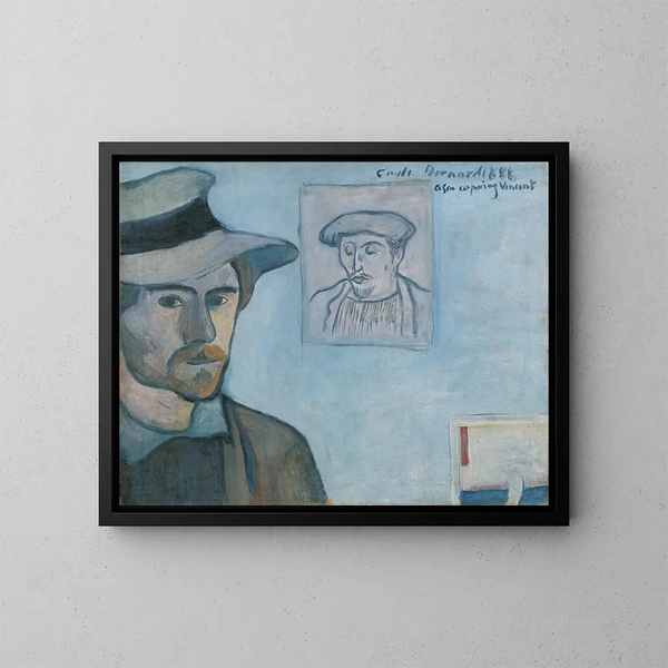 Autoportret z portretem Gauguin - Émile Bernard — oprawiony obraz na ścianie