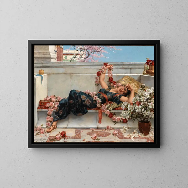 Une odalisque - Émile Eisman-Semenowsky — oprawiony obraz na ścianie