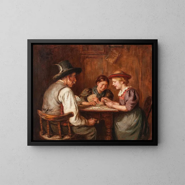 Joueuses de cartes - Emma Müller von Seehof — oprawiony obraz na ścianie