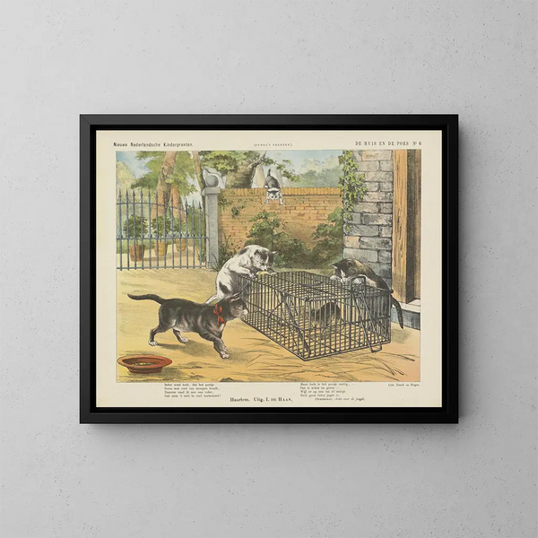La souris et le chat - Emrik Binger — oprawiony obraz na ścianie