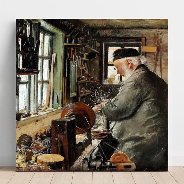 Reprodukcja obrazu En Drejer ved sin Drejebænk - Laurits Andersen Ring