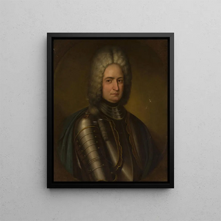 Portret mężczyzny w zbroi - Erhard Ludewig Winterstein — oprawiony obraz na ścianie