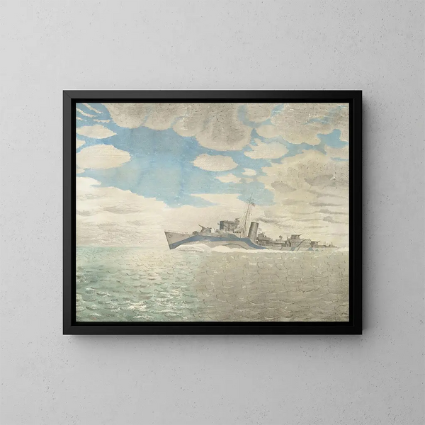 HMS Tetcott - Eric Ravilious — oprawiony obraz na ścianie