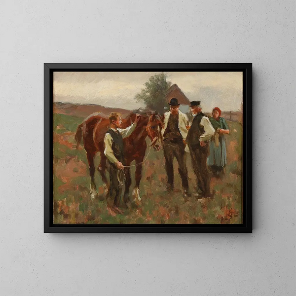 Un marché de chevaux - Erik Henningsen — oprawiony obraz na ścianie