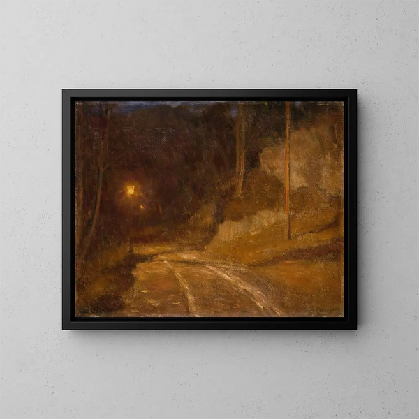Lumière de lampe - Erik Werenskiold — oprawiony obraz na ścianie