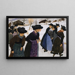 Ernest Biler - Lausanne Filles allant la messe.webp