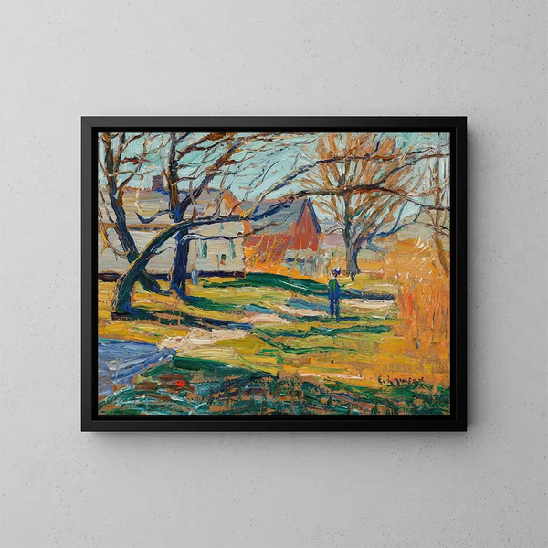 Ferme de campagne - Ernest Lawson — oprawiony obraz na ścianie