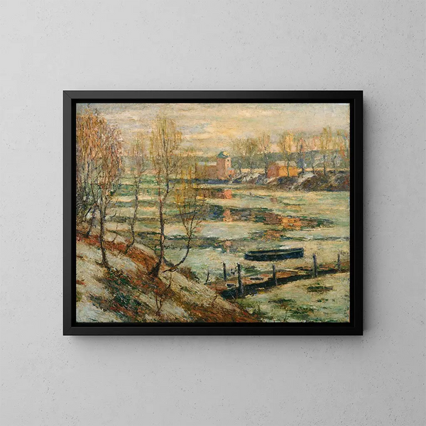 Lód w rzece - Ernest Lawson — oprawiony obraz na ścianie