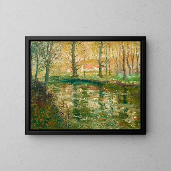 Czerwone dachy - Ernest Lawson — oprawiony obraz na ścianie