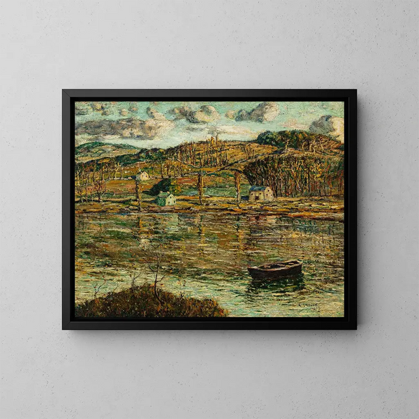 Światło słońca na rzece Harlem - Ernest Lawson — oprawiony obraz na ścianie