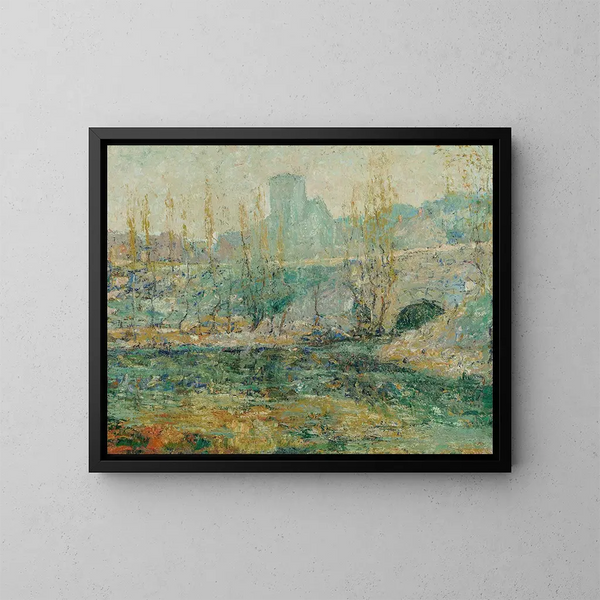 Le bassin et le pont Gapstow, Nowy Jork - Ernest Lawson — oprawiony obraz na ścianie