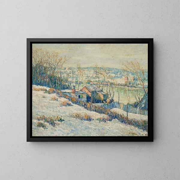 Zima na rzece Harlem górnej - Ernest Lawson — oprawiony obraz na ścianie