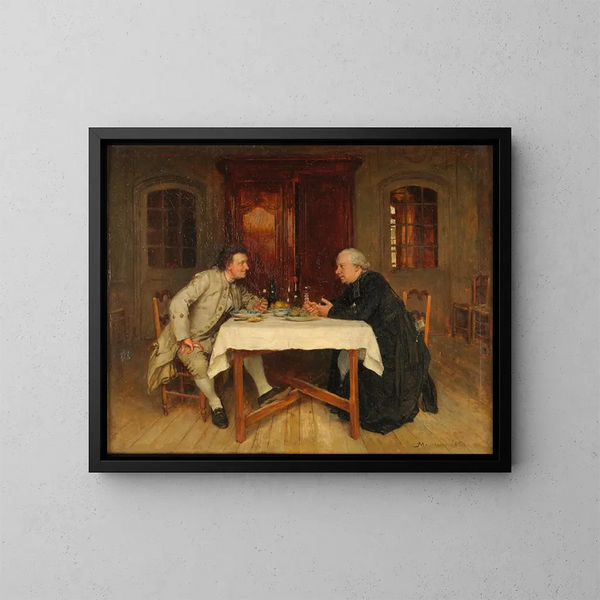 Le vin du curé - Ernest Meissonier — oprawiony obraz na ścianie