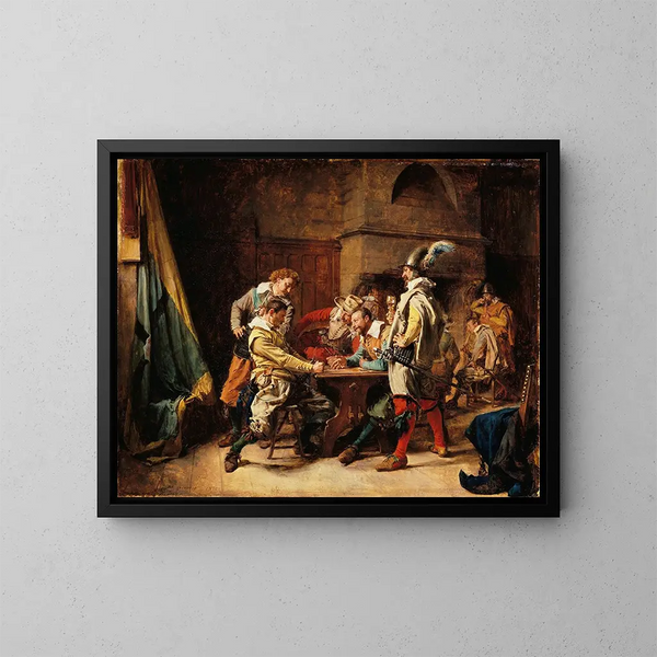 Le jeu perdu - Ernest Meissonier — oprawiony obraz na ścianie