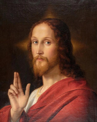 Błogosławiący Chrystus autoportret - Ernst Deger — widok dzieła