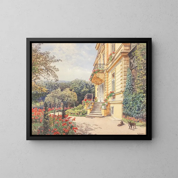 Villa dans un jardin soigné - Ernst Graner — oprawiony obraz na ścianie