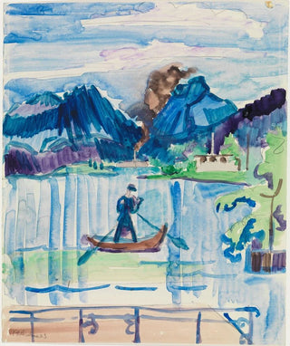 Ernst Ludwig Kirchner - Bergsee mit Ruderer.webp