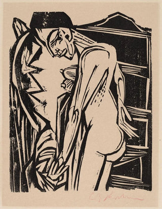 kobiecy Nu przed meblem - Ernst Ludwig Kirchner — widok dzieła