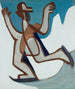 Un patineur sur glace traverse un lac gelé dans les Alpes - Ernst Ludwig Kirchner — widok dzieła