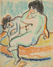 siedzący i leżący nago na łóżku - Ernst Ludwig Kirchner — widok dzieła