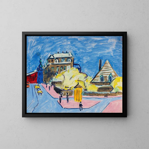 Widok ulicy w Dreźnie - Ernst Ludwig Kirchner — oprawiony obraz na ścianie