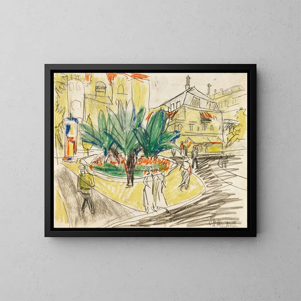 Le bosquet d'Albertplatz à Dresde - Ernst Ludwig Kirchner — oprawiony obraz na ścianie